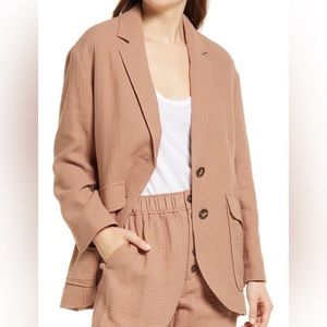 NWT Madewell Larson blazer linen blend large